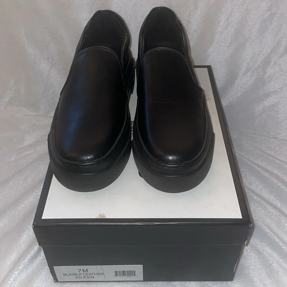 NWT J/SLIDES AILEEN Leather Slip-on Sneaker in Black/Black - Picture 3 of 10